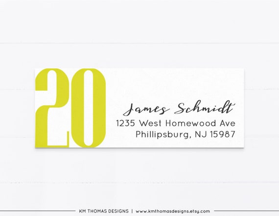 Graduation Return Address Label Printable, Return Mailing Sticker Yellow, GR115 Il_570xn