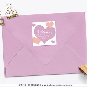 Printable Return Address Label with Blue Hearts, Valentines Day Label, VA104 image 7