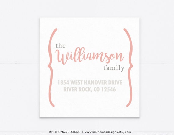 Personalized Christmas Address Label Pink, Custom Holiday Return Address Sticker, WH135 Il_570xn