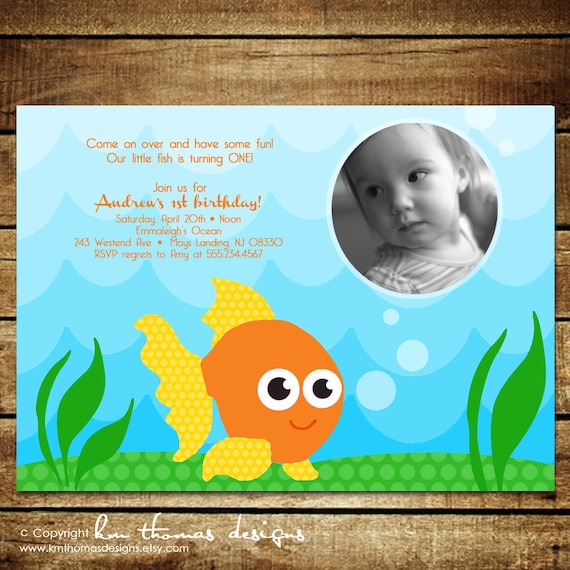O FISHY...Custom Birthday Invitation...by KM Thomas Designs Il_570xn