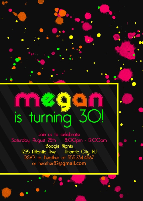 80s Theme Birthday Party Neon Party 80s Party Printable Etsy New Zealand