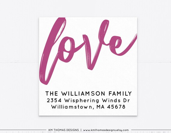 Valentine Personalized Sticker, Love Return Address Mailing Label, VA109 Il_570xn