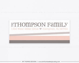 Return Address Label Sticker, Rectangle Address Label Printable Christmas, WH102