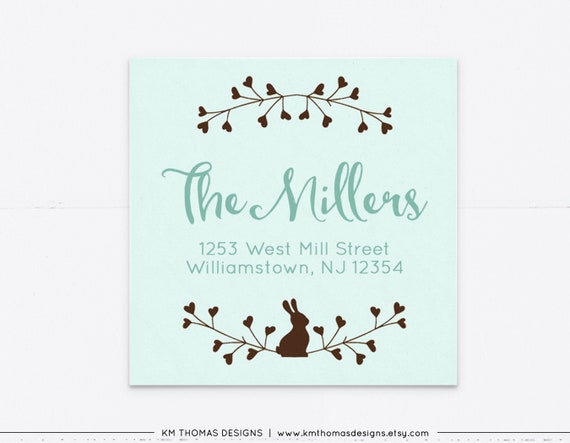 Return Address Sticker Printable, Easter Mail Return Label Green, EA101 Il_570xn