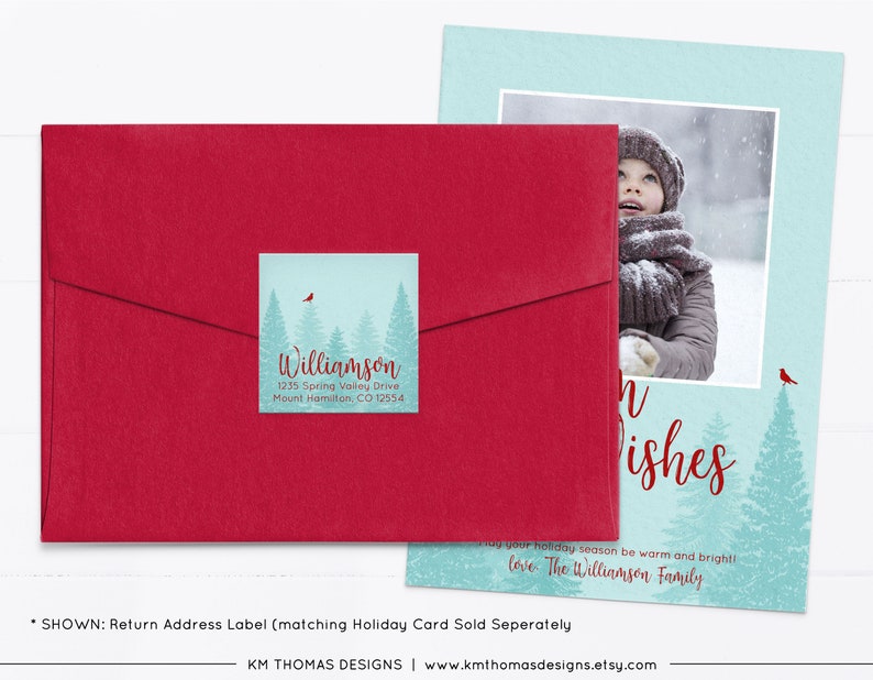 Christmas Tree Return Address Label Printable Holiday Address Etsy