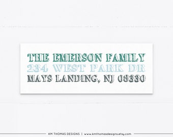 Green Holiday Return Address Label, Christmas Address Label Sticker Printable, WH115