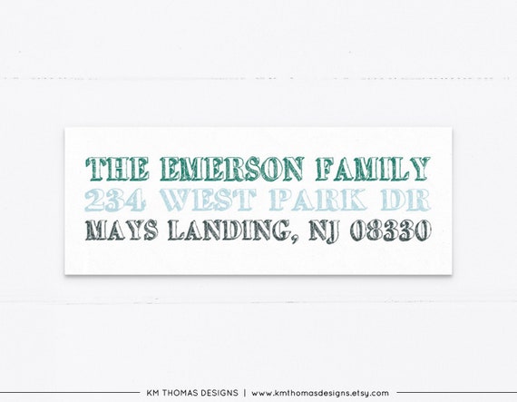 Green Holiday Return Address Label, Christmas Address Label Sticker Printable, WH115 Il_570xn