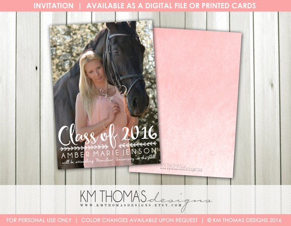 Graduation Photo Announcement - Photo Graduation Invitation - College - High School - Commencement Ceremony - Senior - Graduate - GR101 Il_570xn