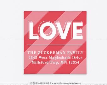 Red Valentine Return Address Label, Printable Love Return Mail Sticker, VA101
