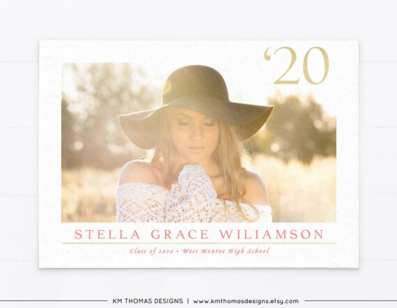 Modern High Graduation Invitation, College Graduation Announcement Peach, GR112 Il_570xn