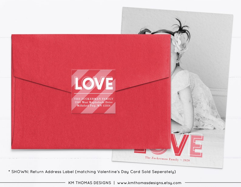 Red Valentine Return Address Label Printable Love Return Mail Etsy