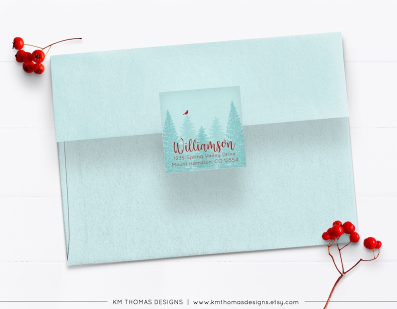 Christmas Tree Return Address Label Printable Holiday Address Etsy
