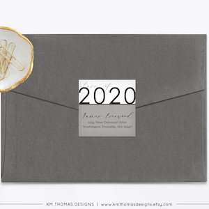 Class of 2024 Return Address Label Gray, Printable Mail Address Label Sticker, GR109 image 5