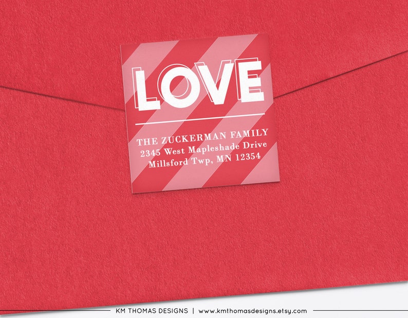 Red Valentine Return Address Label Printable Love Return Mail Etsy