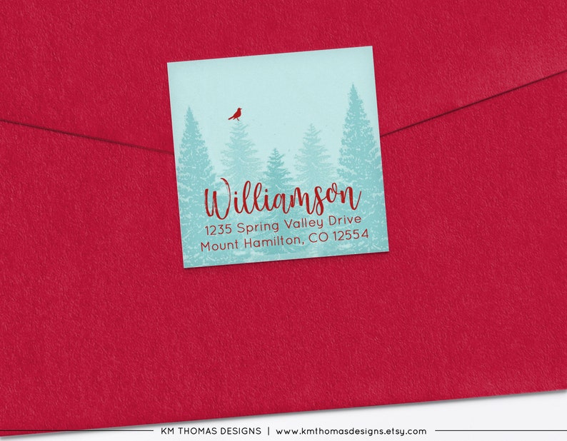 Christmas Tree Return Address Label Printable Holiday Address Etsy