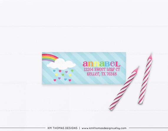 Printable Rainbow Return Address Label, BD110 Il_570xn