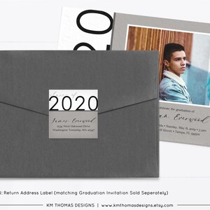 Class of 2024 Return Address Label Gray, Printable Mail Address Label Sticker, GR109 image 4