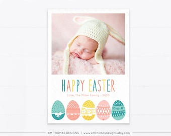 Easter Egg Photo Card Printable, Easter Card with Picture, EA102