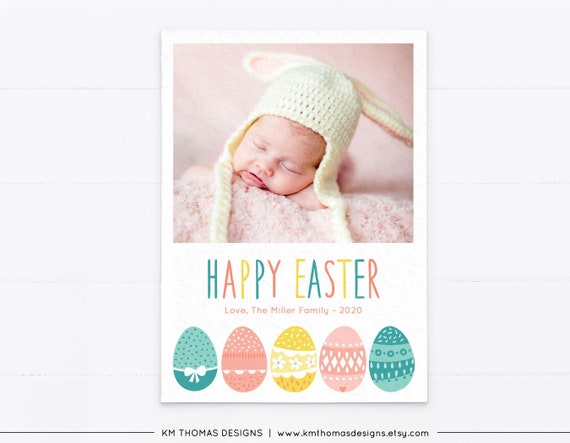 Easter Egg Photo Card Printable, Easter Card with Picture, EA102 Il_570xn