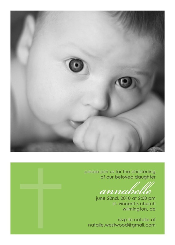 GRACE...Custom Photo Boy or Girl Baptism Invitation...by KM Thomas Designs Il_570xn