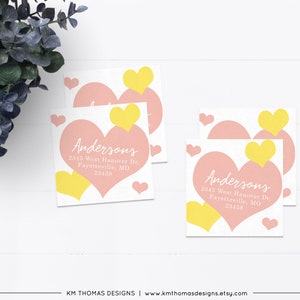 Printable Return Address Label with Blue Hearts, Valentines Day Label, VA104 image 8