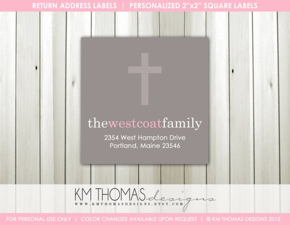 Baptism Return Address Labels : Christening Return Address Labels - Religious Theme Return Address Label - Square Label - R102 Il_570xn