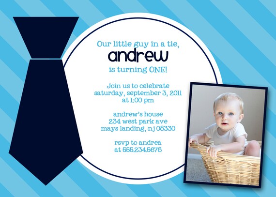 LITTLE MISTER...Custom Printable Photo Birthday Invitation...by KM Thomas Designs Il_570xn