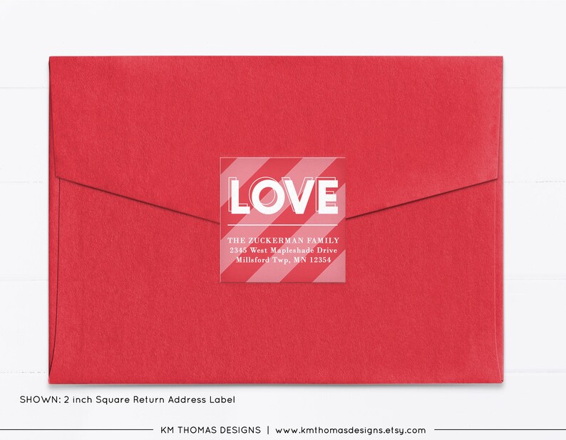 Red Valentine Return Address Label Printable Love Return Mail Etsy