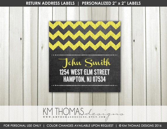 Chalkboard Printable Return Address Labels : Chevron Return Address Labels - Milestone Return Address Label - Square Label - BD164 Il_570xn