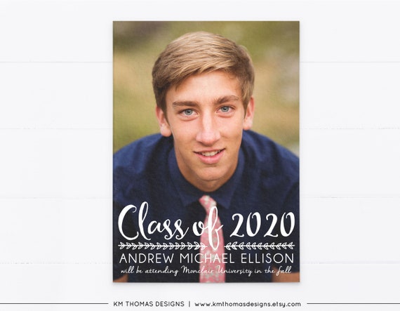 Graduation Commencement Invitation Printable, High School Graduation Announcement Navy, GR101 Il_570xn