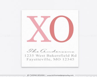 Red Return Address Label Printable, Valentine Mailing Sticker, VA106