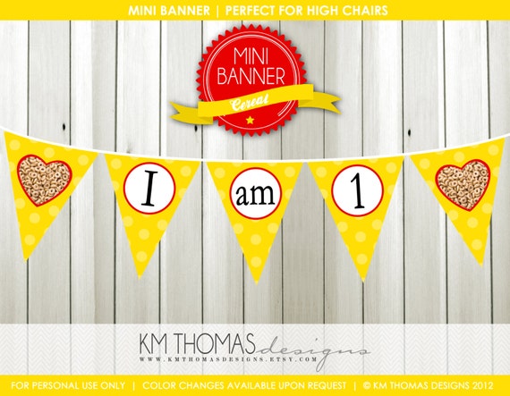 CEREAL High Chair Banner...Printable Design...by KM Thomas Designs #121 Il_570xn