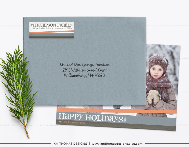 Christmas Address Label Printable, Rectangle Return Address Label, WH102 image 8