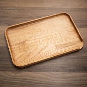 Taca do wałkowania Premium 28 x 18 cm - ręcznie robiona taca z drewna dębowego, taca Stash Tray Joint