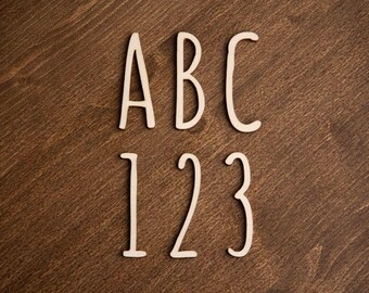 Wooden letters A-Z 0-9 laser-cut, DIY wooden letters untreated, numbers and letters for crafting, 4 mm thick