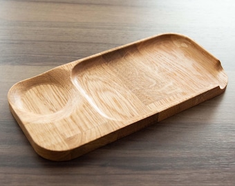 Premium Rolling Tray 25 x 12 cm - Handcrafted Oak Wooden Tray Stash Tray Joint Rolling Tray