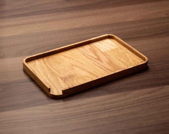 Rolling Tray "Minimalist" 24 x 15 cm - Oak tray for storage, base, cigarettes, joints