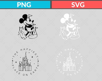 Magiczny zamek SVG PNG: Myszka Miki, najszczęśliwsze miejsce na Ziemi (pobranie cyfrowe)