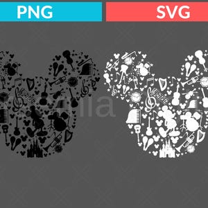 mickey music band, Svg Mickey Mouse silhouette Png, Cartoon character Cut file Svg, Cricut,mickey music,mickey instrument, Digital Download