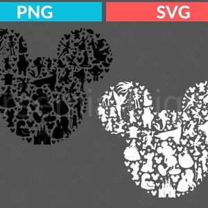 Svg Mickey Mouse silhouette Png, Cartoon character Cut file, Cricut, Animal Kingdom, princess, magic, Toy Story Sublimate, Digital Download