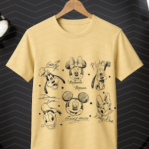 Vintage Mickey and Friends Signatures Svg, Mickey & Co Baby Png Crop Tank, Mickey Sketch Svg, Disney Sketch Png, Disney Family Svg image 4