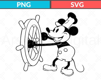 Steamboat Mouse Svg, mickey Png, steamboat willie, Digital Download, Cut File, Cricut, Silhouette, Glowforge