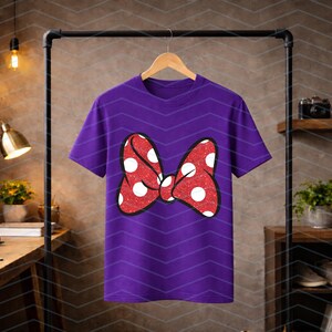 Minnie Mouse con lazo grande SVG PNG, cumpleañera, viaje familiar a Disneyland (descarga digital) imagen 8