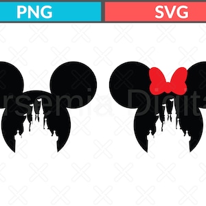 Mickey and Minnie Castle Ears-Mickey head SVG, Minnie Mouse PNG,
