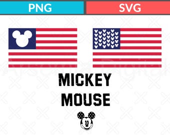 Paquete SVG PNG de cabeza de Mickey Mouse patriótica, clipart del 4 de julio (descarga digital)
