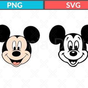 Classic Mickey Mouse Head SVG PNG Bundle – Vintage Disney Clipart, Cricut & Silhouette Cut File for DIY Shirts, Stickers, Sublimation