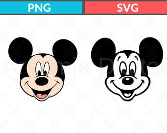 Vintage Mickey Mouse Head Clipart – SVG PNG Bundle (Digital Download)