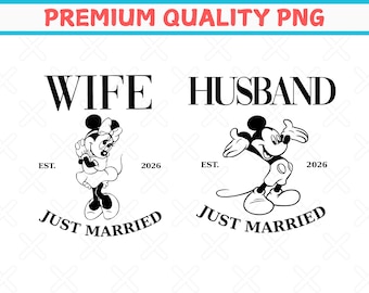Recién casados Disney Comfort Colors Png, Regalos a juego para recién casados