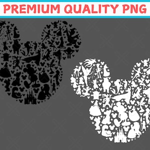 Mickey Mouse silhouette Png, Cartoon character Cut file, Animal Kingdom, princess, magic Png, Toy Story Sublimate, Digital Download