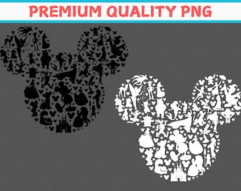 Silueta de Mickey Mouse PNG: Archivo de corte de personajes de dibujos animados (descarga digital)